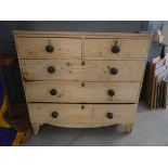 Stripped pine chest of 2 over 3 drawers
