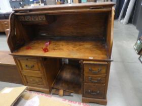 Modern oak roll top desk