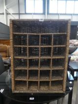 Wicker wine rack