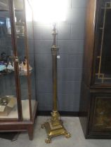 Brass floor lamp with Corinthian column