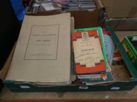 Box containing Bible illustrations and OS maps
