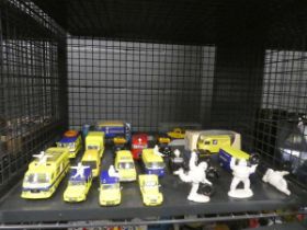 Cage containing Michelin branded diecast vehicles