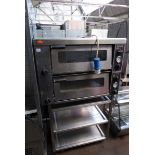 88cm electric Lincat twin deck pizza oven on stand