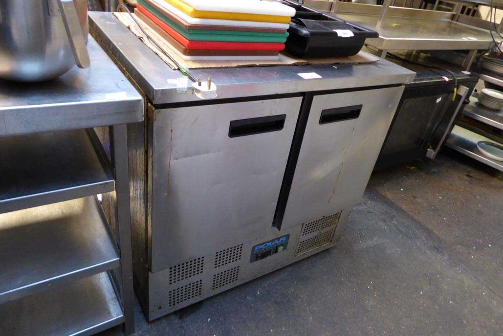 +VAT 90cm Polar U636 2 door counter fridge