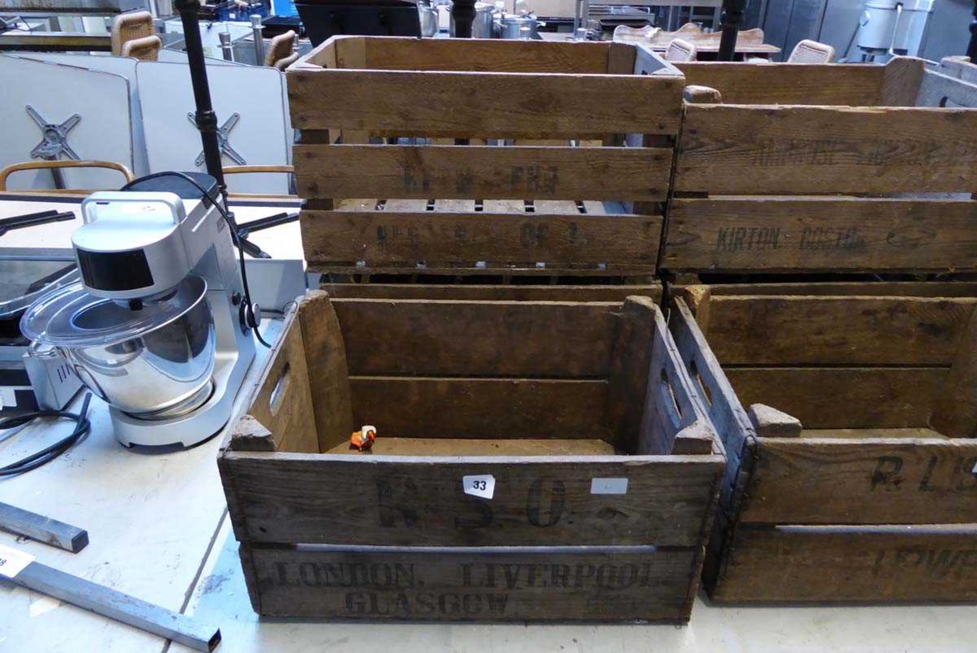 3 Mid 20th Century wooden produce crates
