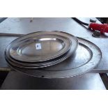 +VAT Selection of large stainless steel platters