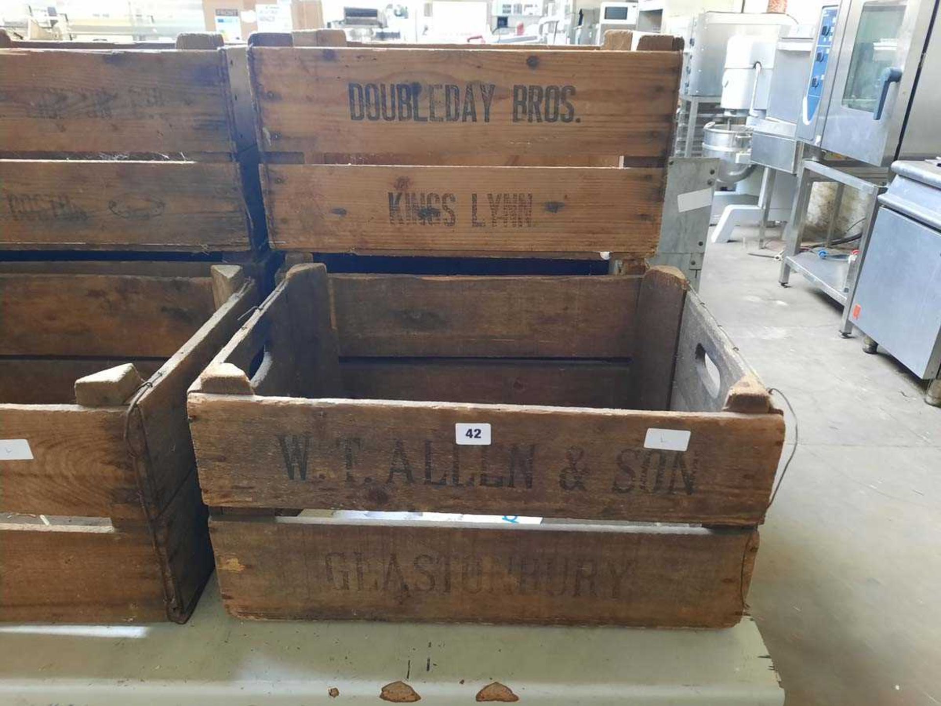 3 Mid 20th Century wooden produce crates - Image 2 of 2