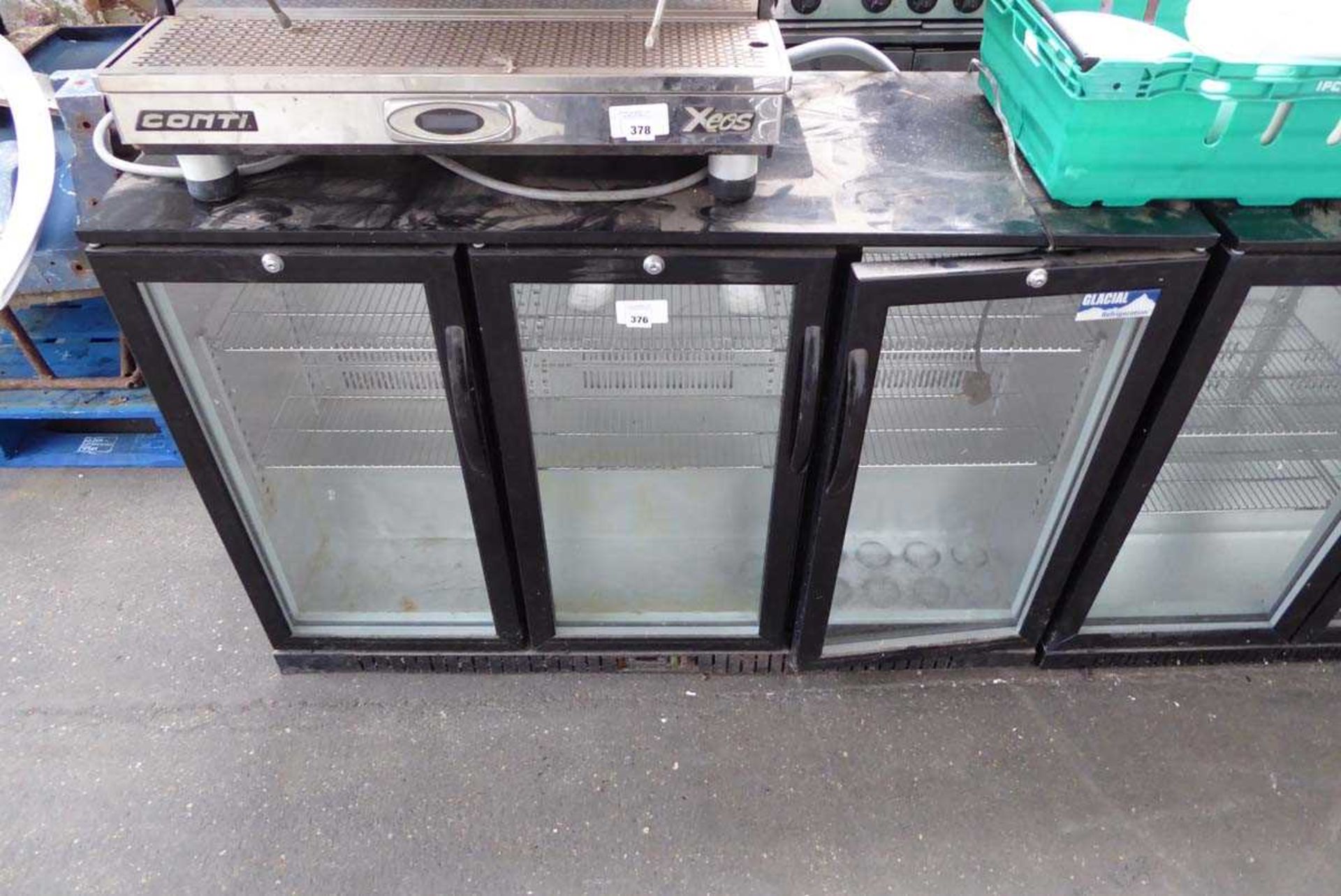 135cm Glacial 3-door under counter display fridge