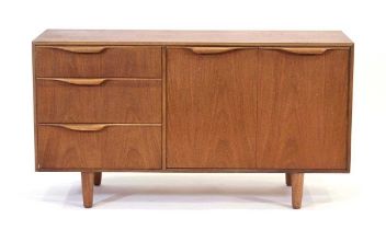 A McIntosh Furniture teak sideboard with an arrangement of two doors and three drawers on later