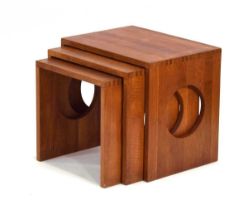 Jens Quistgaard for Kronjyden Nissen, a set of three 1960's teak nesting occasional tables with