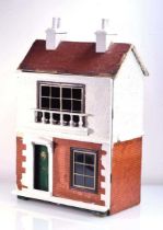 A 1920's Lines Bros. two storey dolls house and accessories, h. 59 cm