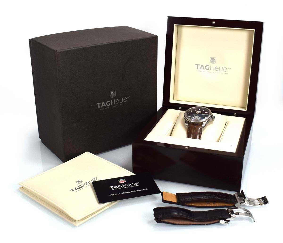 A gentleman's stainless steel Grand Carerra Calibre 8 GMT automatic chronometer wristwatch by Tag