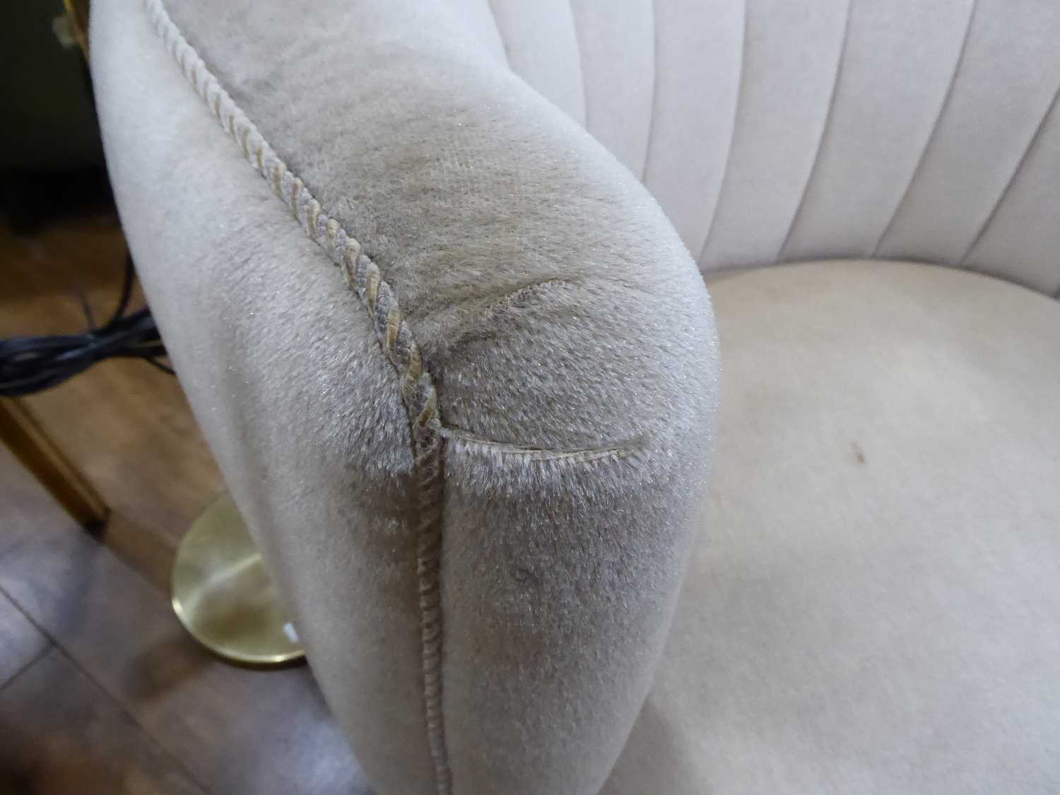 A 1950's Danish 'Shell' armchair upholstered in grey on tapering legs *Sold subject to our Soft - Image 6 of 8