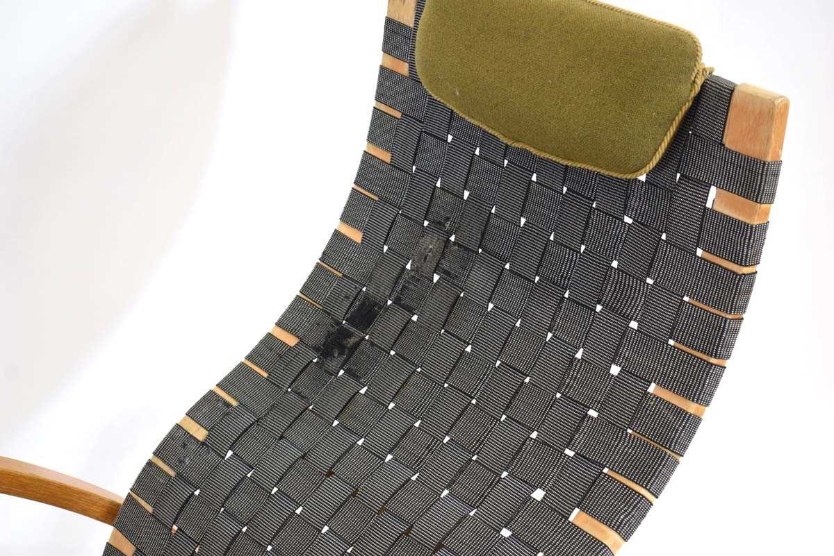 A 1960's Ikea 'Axstad' lounge chair designed by Kim Samson, the beech frame supporting a webbed seat - Image 2 of 3