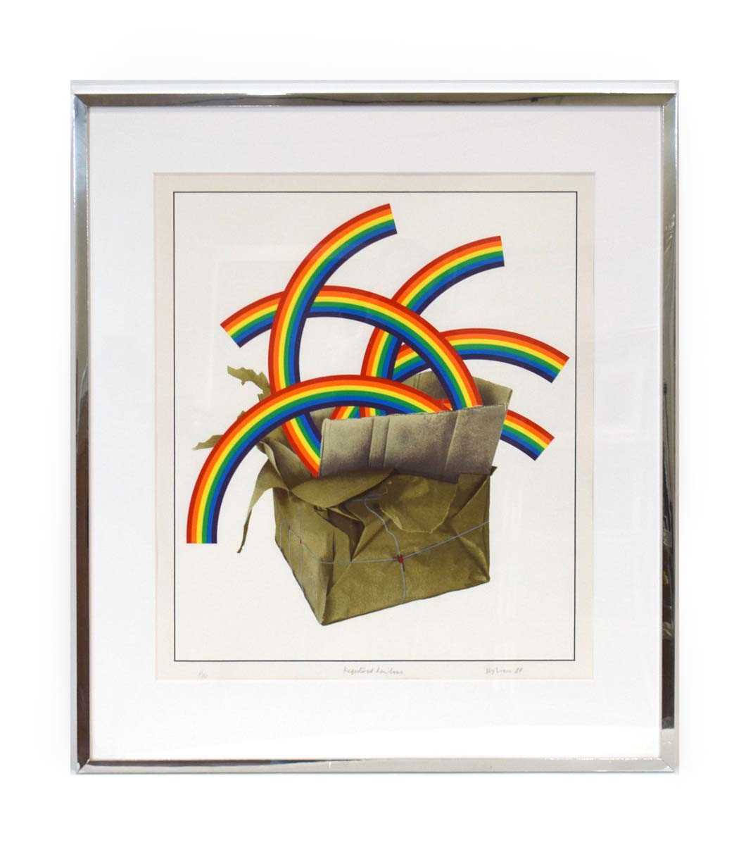 After Patrick Hughes (b. 1939), 'Registered Rainbows', signed and dated '80, numbered 1/150,