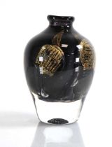 Jean-Claude Novaro (1943-2014), a 2012 signed double-cased glass vase of bulbous form, the dark