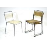 A set of four chromed 'Spaghetti' chairs together with another similar (5)