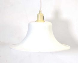 A Danish glossy white open ceiling light