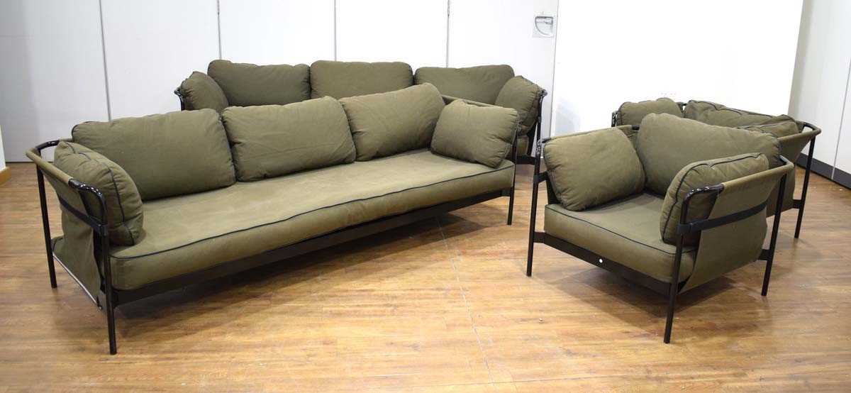 A pair of three-seater 'Can' sofas by Hay together with a pair of matching armchairs (4) *Sold - Image 2 of 18
