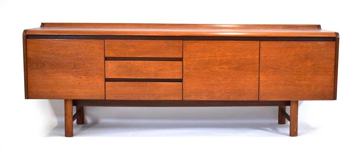 A White & Newton Ltd of Portsmouth teak 'Petersfield' sideboard with three doors, three drawers, - Image 2 of 3