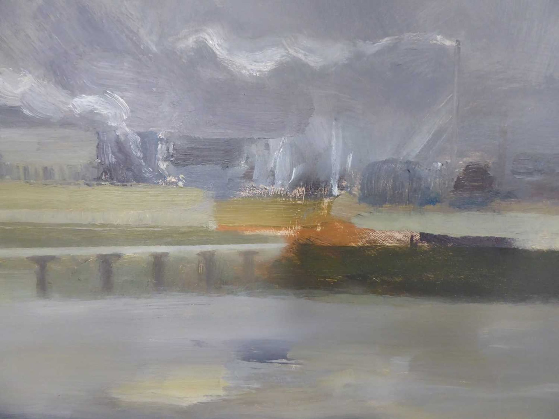 Douglas Wilson RCA (1936-2021), Brickworks in Flintshire, signed, oil on board, 50 x 60 cm - Image 5 of 7