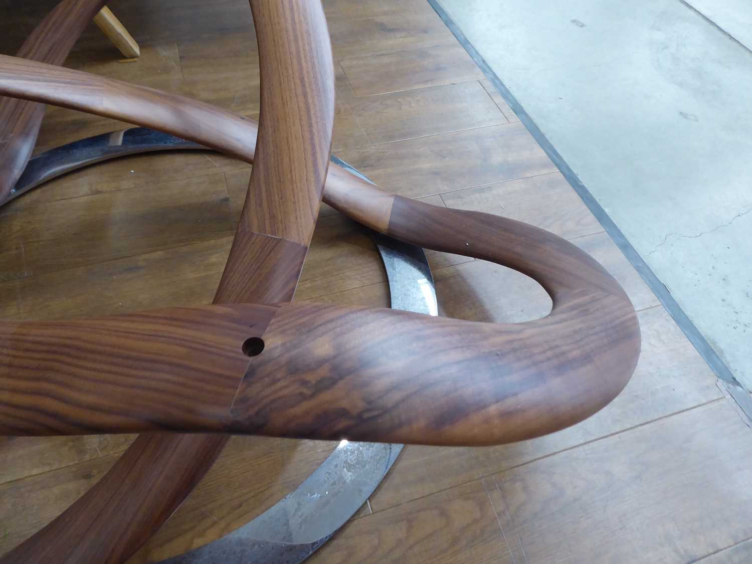 Stefano Bigi for Porada, an Italian 'Infinity' coffee table base in walnut, with the packing box - Image 5 of 8