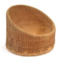 A 1960's bamboo 'Elephant Boot' tub chair originally designed by Eero Aarnio