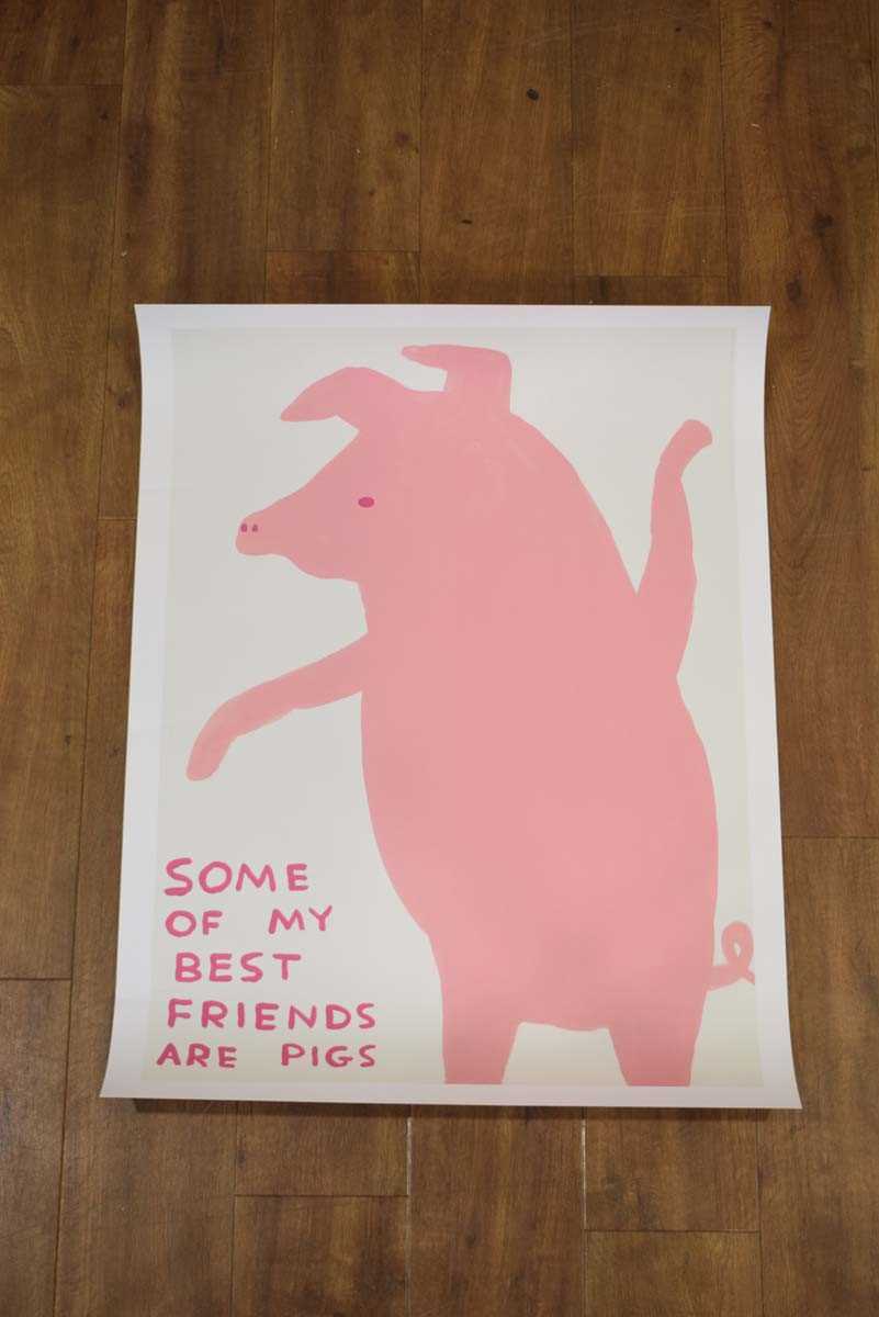 After David Shrigley, Animal Series: 'Some of my best friends are pigs', off-set lithograph