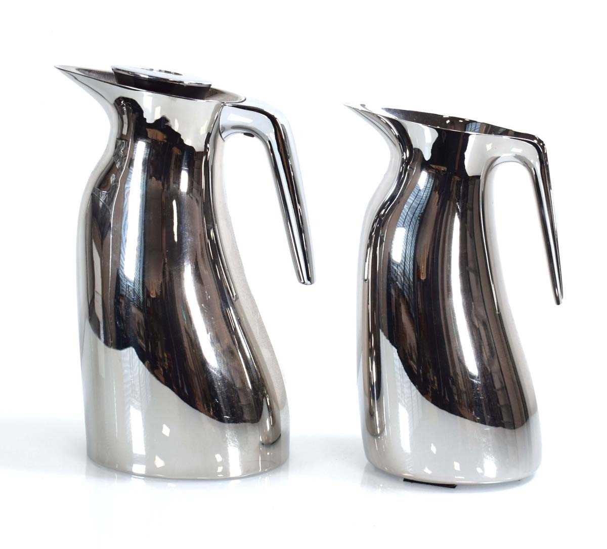 A Georg Jensen 'Maria Berntsen Beak' insulated jug, together with a matching open jug (2)