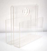 A 1960's pexi-glass magazine rack, 36 x 16 x 34 cm