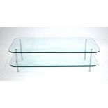 A contemporary Conran Shop two-tiered glass coffee table, 120 x 60 cm