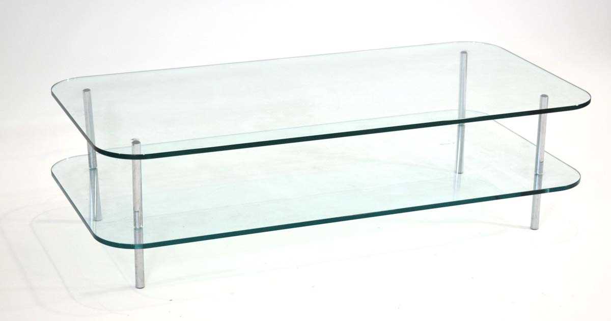 A contemporary Conran Shop two-tiered glass coffee table, 120 x 60 cm - Bild 2 aus 2