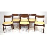 A set of six 1960's teak bar-back dining chairs *Sold subject to our Soft Furnishings Policy-