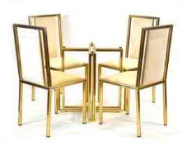 A 1970's French gilt lacquered table base by Pierre Vandel, together with a matching set of four