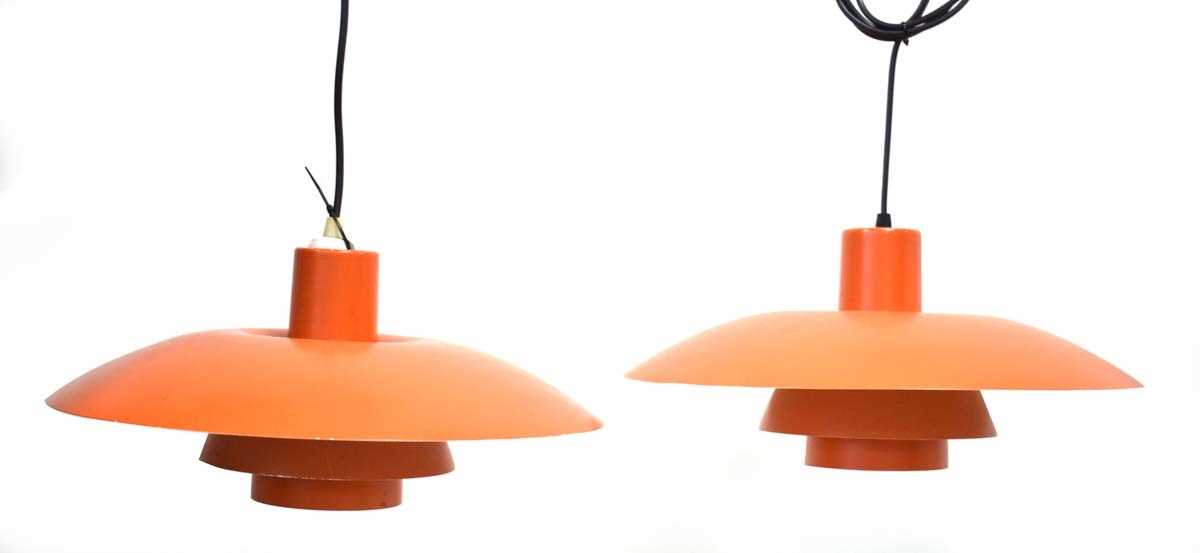 Louis Poulsen for Poul Henningsen, a pair of 1960's Danish 1st-Edition PH4 pendant lamps in