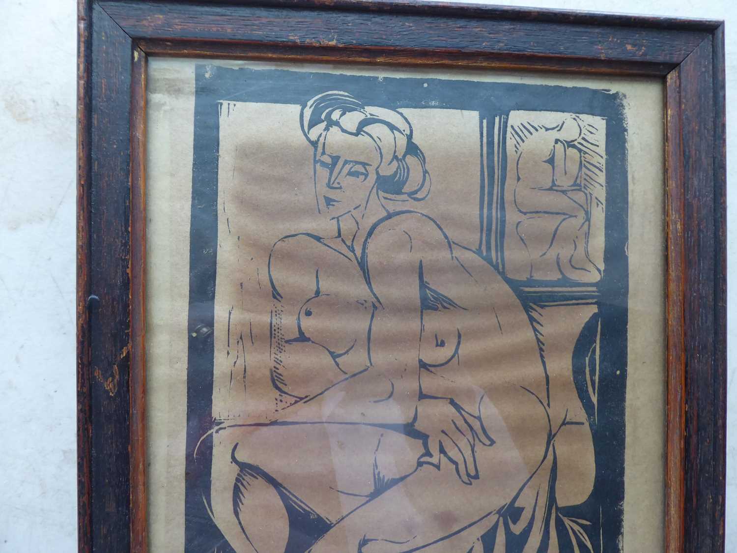 LeRoy (French), A full length nude portrait of a seated lady in the Art Deco fashion, signed in - Image 7 of 7