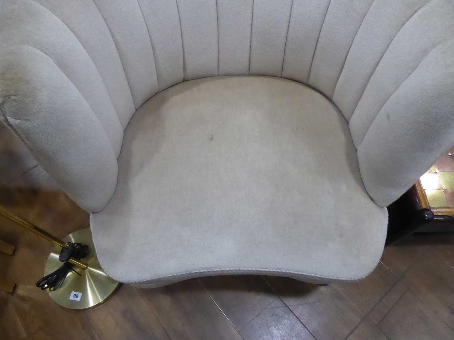 A 1950's Danish 'Shell' armchair upholstered in grey on tapering legs *Sold subject to our Soft - Image 8 of 8