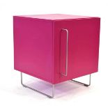 Jasper Morrison for Cappellini, a 'Plan' Range pink lacquered single-door cabinet with stainless