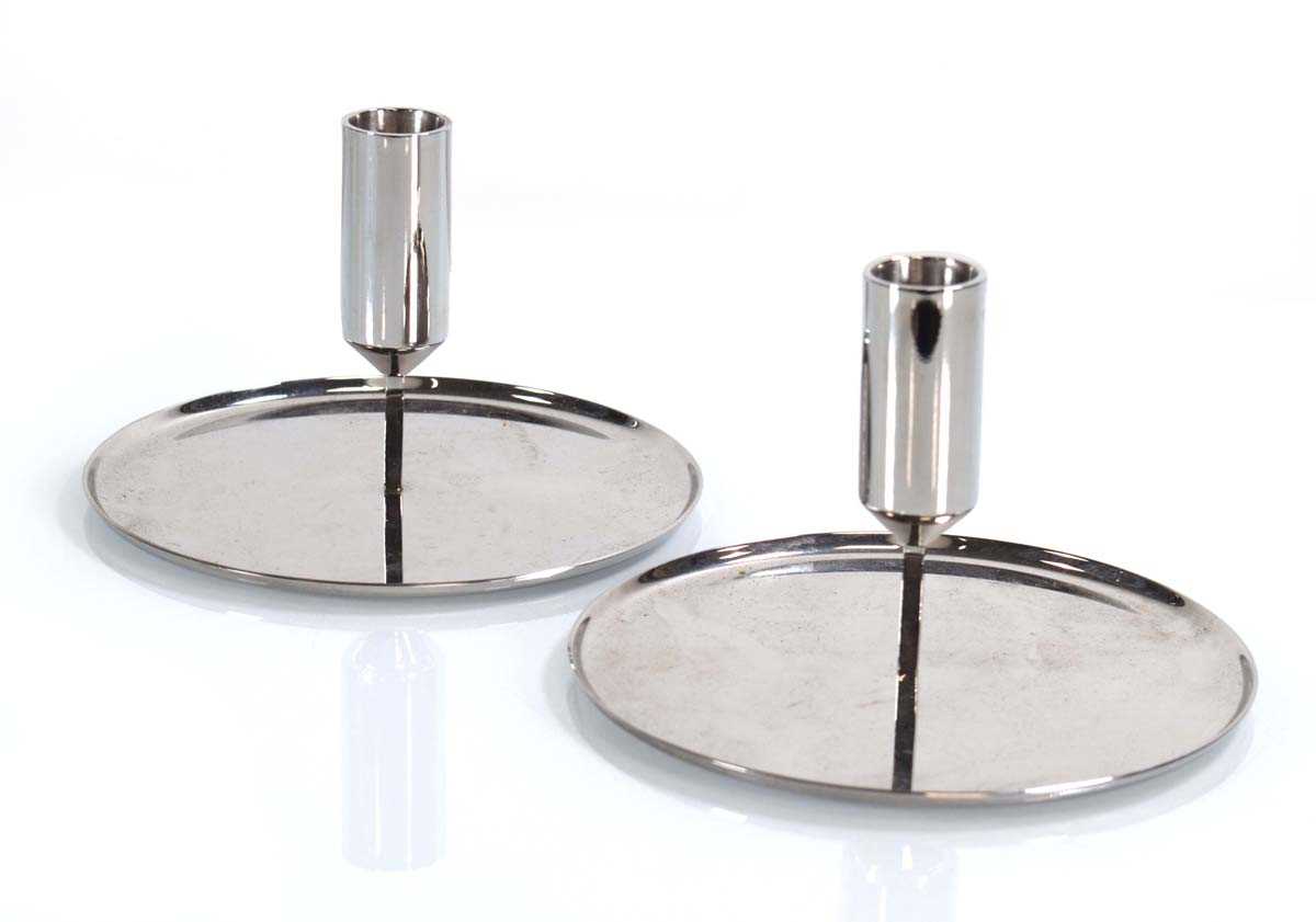 A pair of Georg Jensen 'Tunes' candle holders (2)