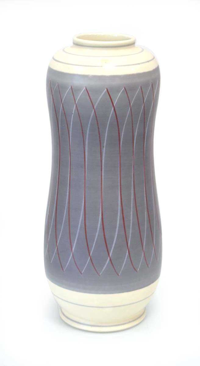 A 1950/60's Poole 'Freeform' vase, Style 701, signed PRR, h. 33 cm No chips, cracks or signs of