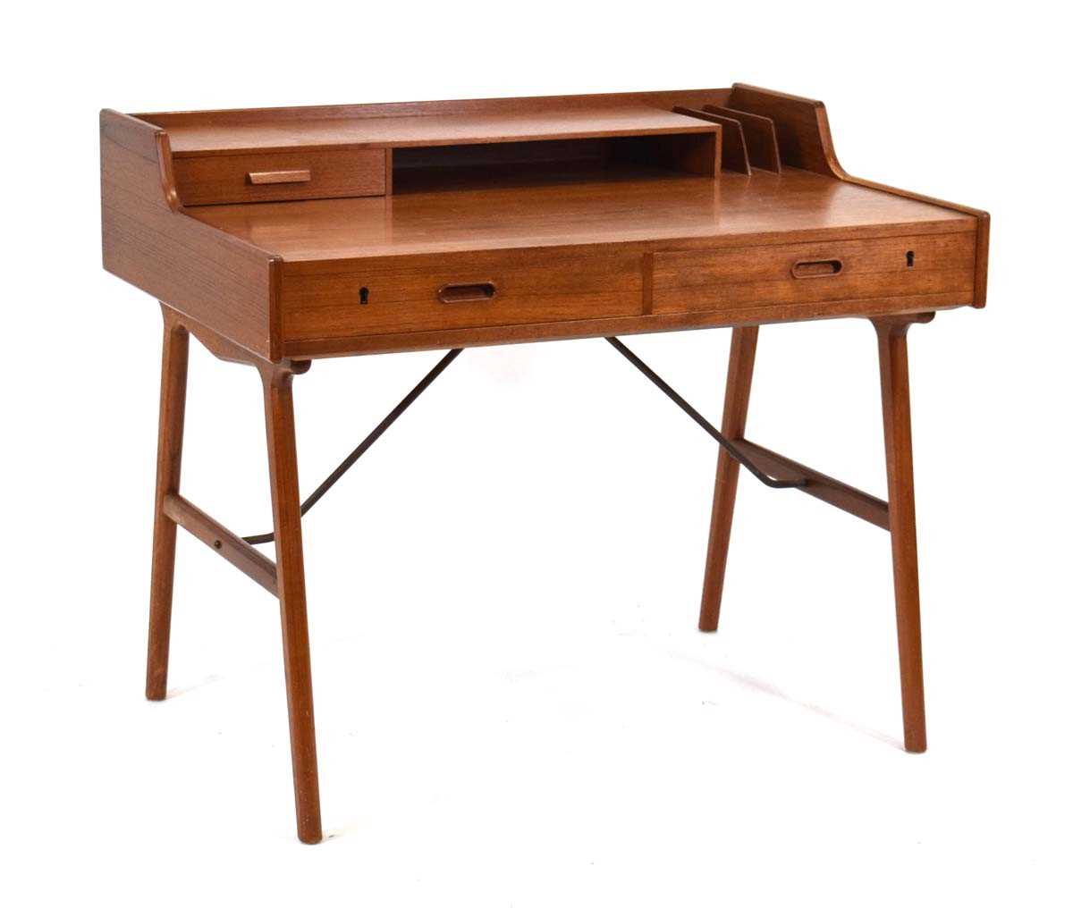 Arne Wahl Iversen for Vinde Mobelfabrik, a 1950/60's Danish teak desk, Model 56, the