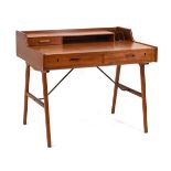 Arne Wahl Iversen for Vinde Mobelfabrik, a 1950/60's Danish teak desk, Model 56, the