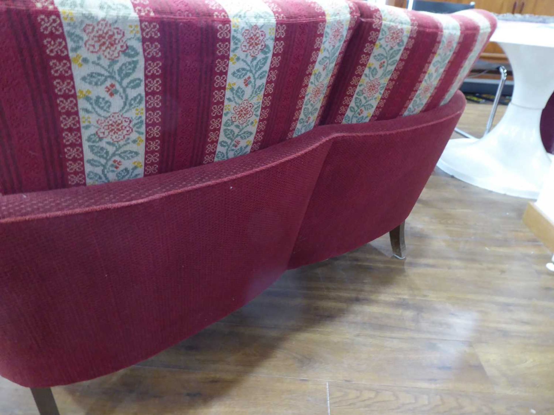A 1960's Danish two-seater sofa or loveseat with a 'wrap-around' frame, on beech tapering legs *Sold - Image 6 of 13