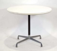 Charles & Ray Eames for Herman Miller, an Aluminium Group bistro table, the laminate surface on a