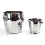 Carlo Mazzeri for Alessi, a Model 872 stainless steel champagne or wine bucket, together with a