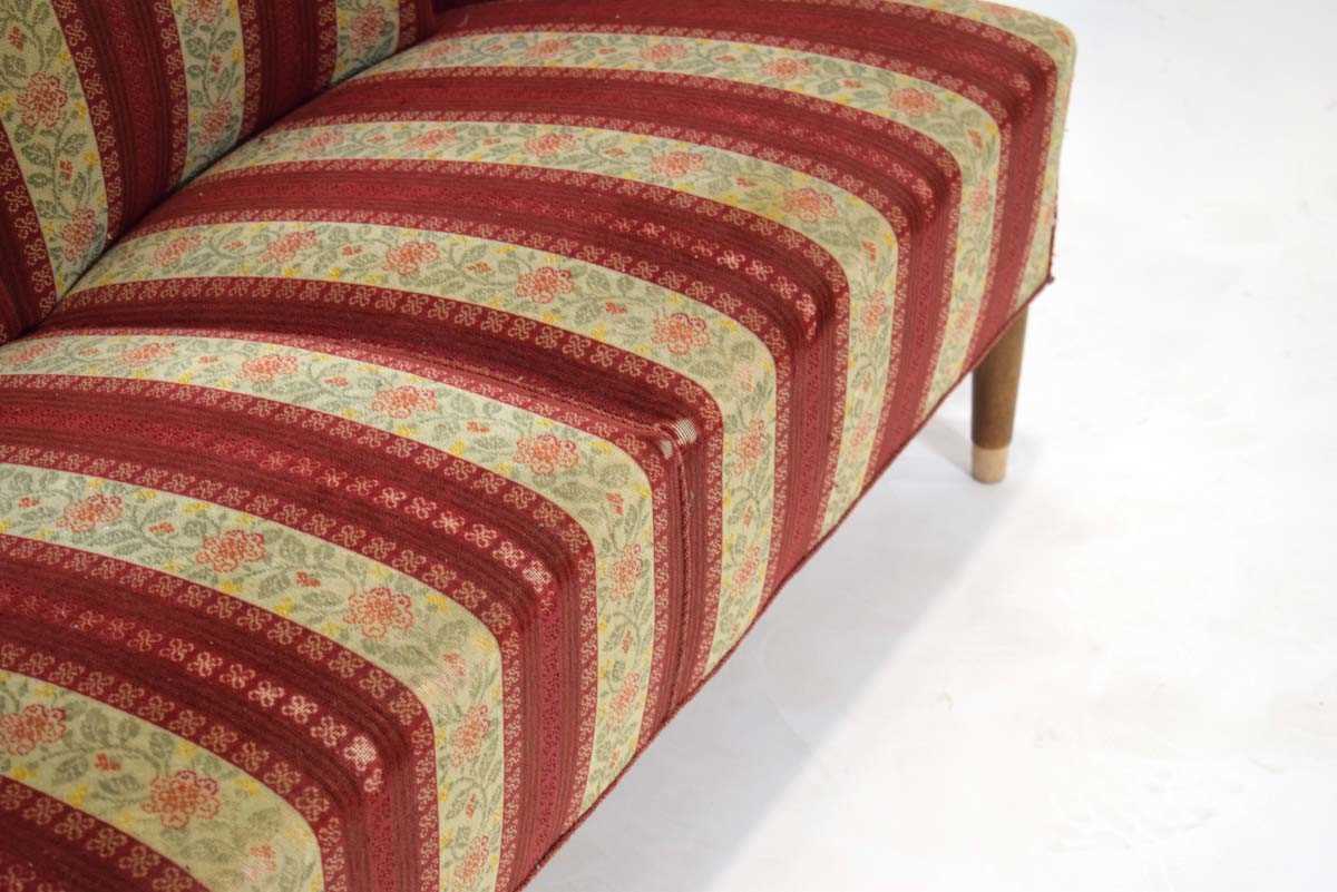 A 1960's Danish two-seater sofa or loveseat with a 'wrap-around' frame, on beech tapering legs *Sold - Image 4 of 13