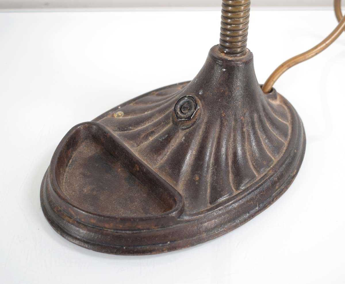 A 1930's "Supreme" 'Entirely British Made' desk lamp with a shell-shaped shade and adjustable neck - Image 2 of 4