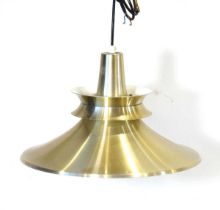 A 1970's Danish brass-finished open ceiling light