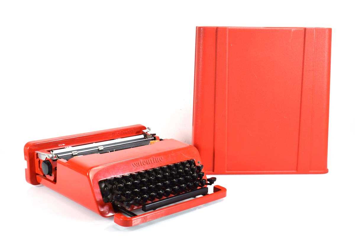 A 1960's Olivetti 'Valentine' typewriter in red, designed by Ettore Sottsass Seems to be in