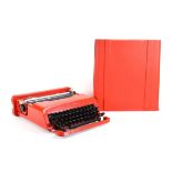 A 1960's Olivetti 'Valentine' typewriter in red, designed by Ettore Sottsass Seems to be in